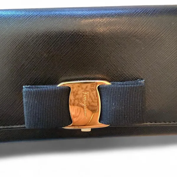 Salvatore Ferragamo Black Leather Long Wallet - Image 3
