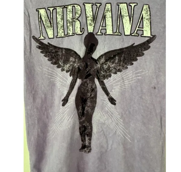 Nirvana Purple In Utero Angel Print Short Sleeve Band T-shirt Women’s Size Small - Image 3