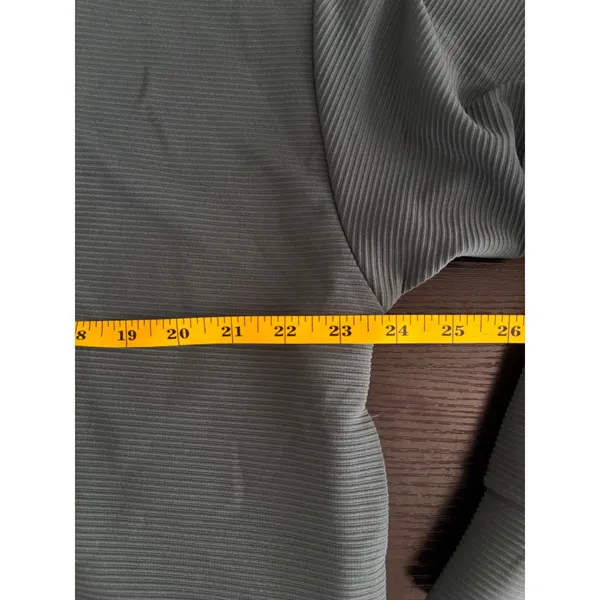 Adrienne Vittadini Sport Pullover Size L Teal Ribbed Quarter Zip Mock Neck - Image 6