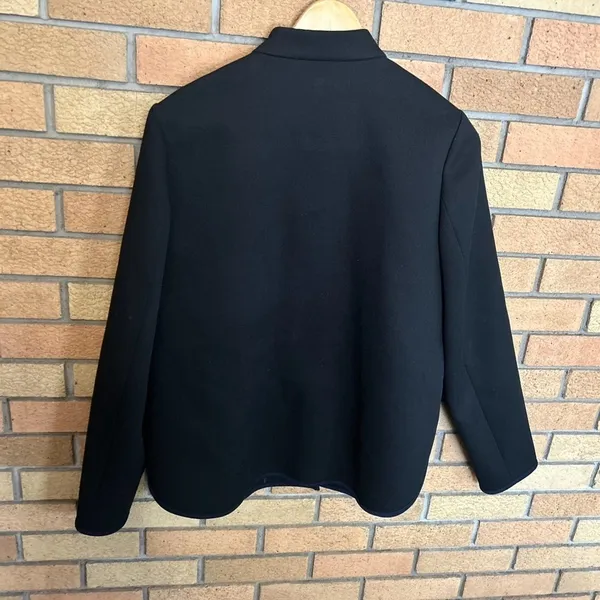 J. Crew Trim Tipped Twill Jacket Preppy Academia Black & Navy Women’s Size 12 - Image 3
