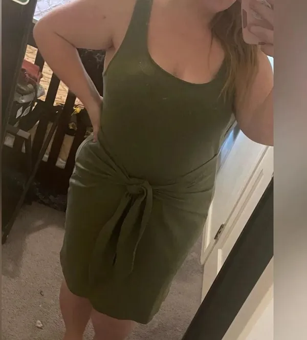 Aerie Green Knot Front Midi Dress Size XL​​ - Image 7
