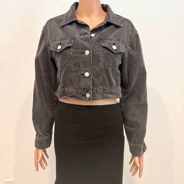 Pacsun XS S corduroy cropped trucker jacket coat C 2996 - Image 7