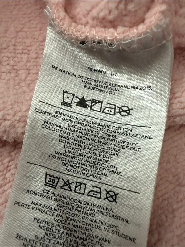 P.E Nation Sydney Australia Pink & White Comfy Cozy Athleisure Sweatshirt - Image 4
