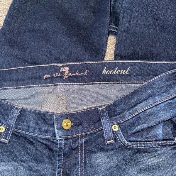 7 For All‎ Mankind Bootcut Jeans Women 31 Dark Wash Excellent Made in USA - Image 4