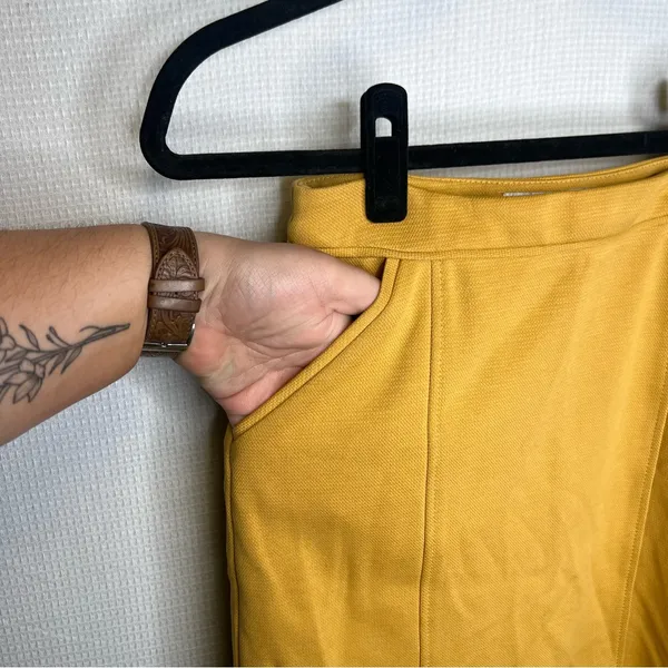 Boden | Mustard Yellow Pencil Mini‎ Skirt for Casual Work 2R - Image 2