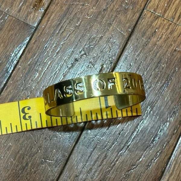 Rustic Cuff Gold-Tone Class of 2016 Cut-Out Cuff Bracelet Grad Gift Preowned - Image 11