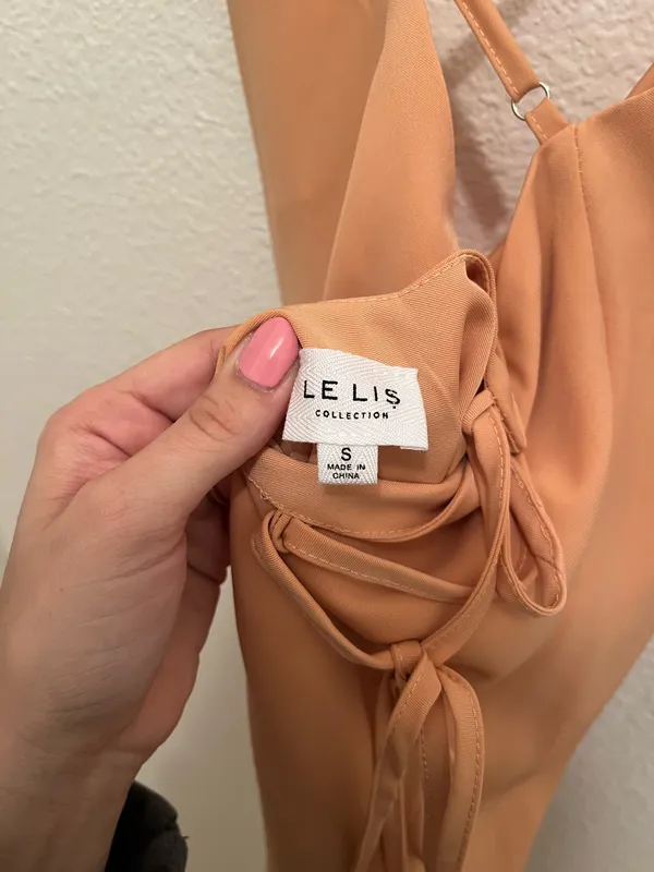 Peach cowl neck mini dress - Image 3