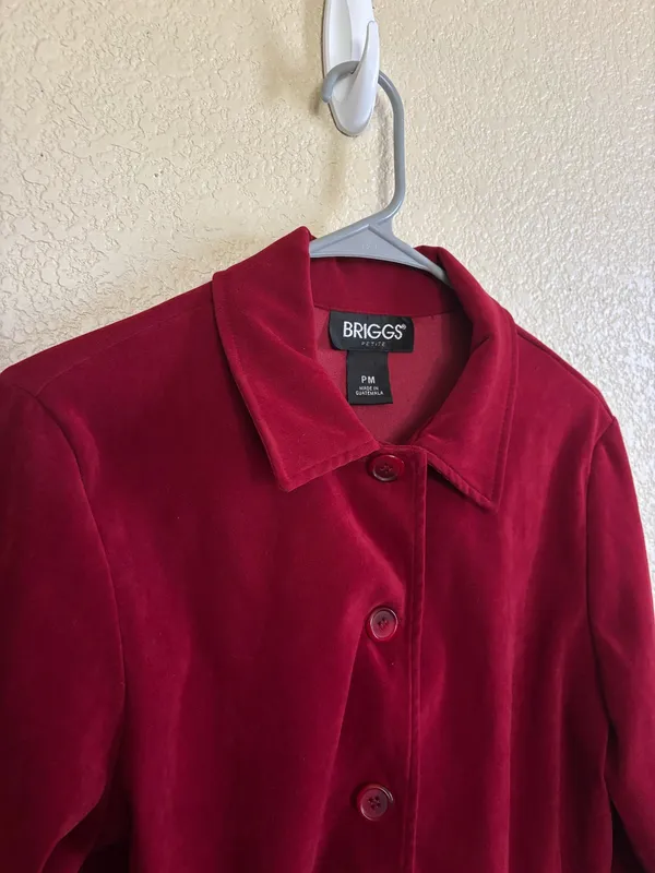 Vintage Red Velvet Coat - Image 2