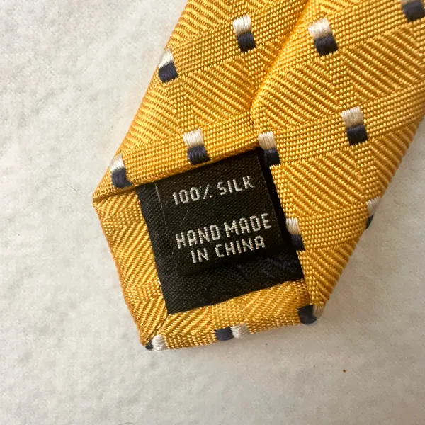Jos.A.Bank Silk Tie Men's Necktie Executive Collection Yellow Blue Geometric - Image 5