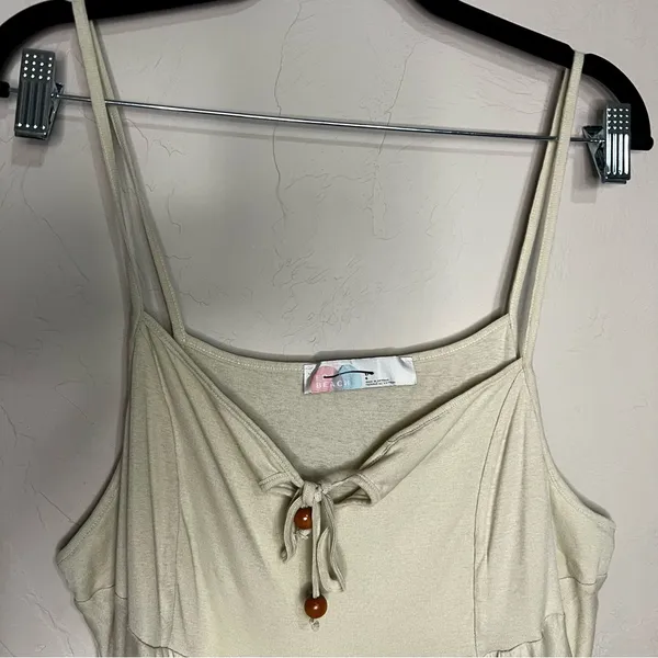 Free‎ People Beach Noelle Cream Tiered Spaghetti Strap Mini Boho Sundress - Image 3