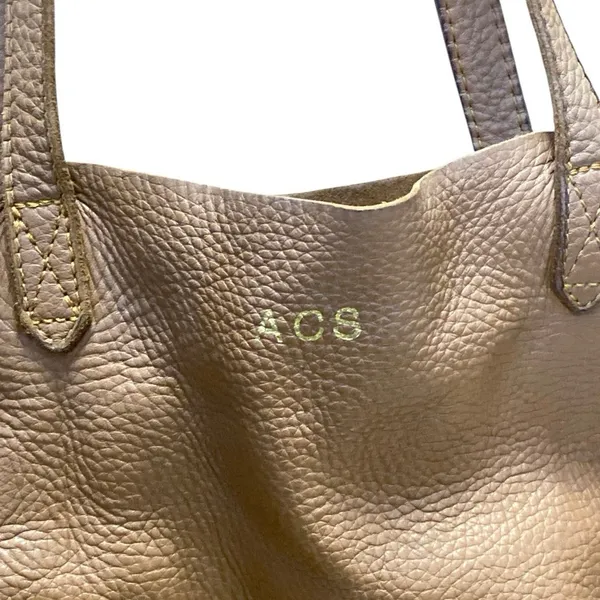 ACS CUYANA Brown Vegan Leather Slouchy Textured Shoulder Straps Tote Handbag OS - Image 3