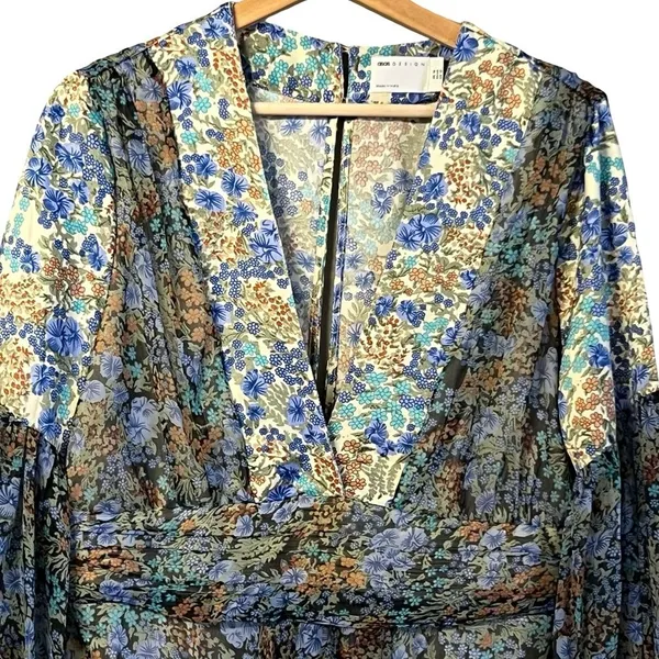 Asos Womens Fairy Boho Maxi Dress Size 12 Hippie Festival Cottage Ditsy Floral - Image 3