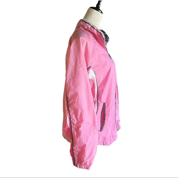 Vintage Wilson women's Pink And White windbreaker L Pickleball Tennis Retro 80’s - Image 3