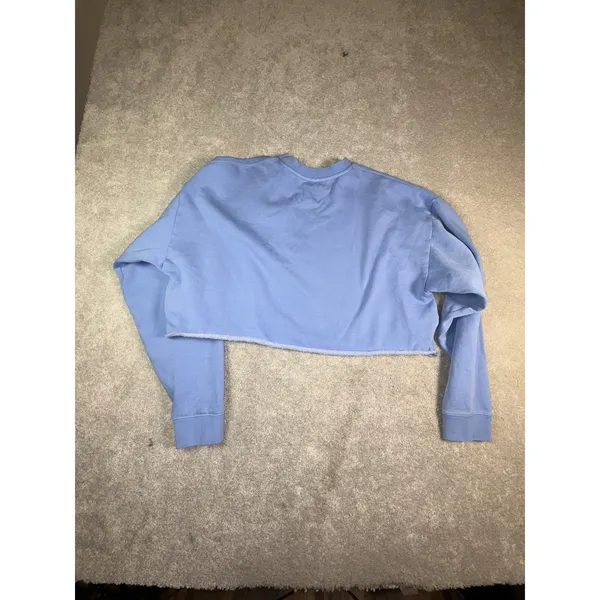 Billabong Cropped Stocked Sweatshirt Blue Pink Medium Relaxed Fit - Image 9