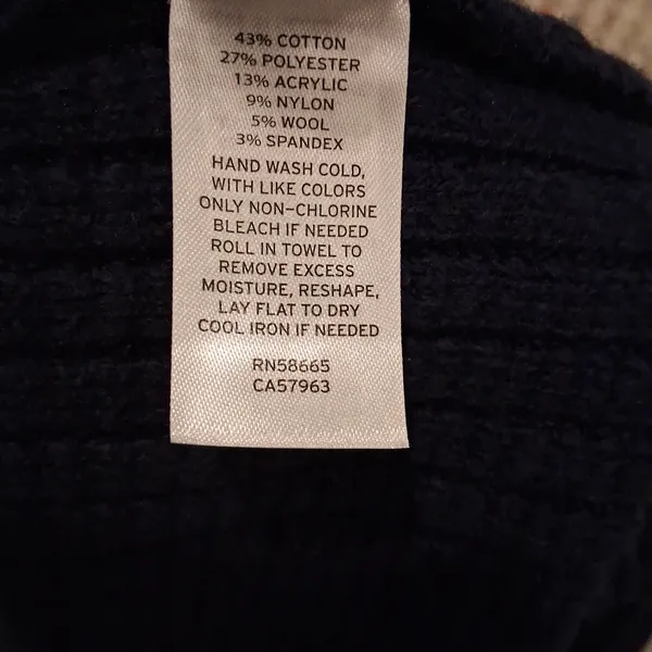 NEW Treasure & Bond Two-Tone Sweater Beige w/ Specks & Navy Size L Cotton Blend - Image 8