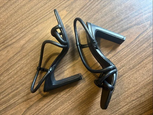 Abound Nordstrom 7.5 Black Strappy Knotted Block Heel Abrosalie - Image 4