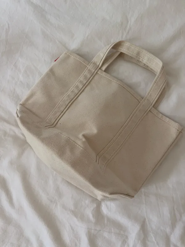 Mini Canvas Tote Bag “Adulting” Tan - Image 2