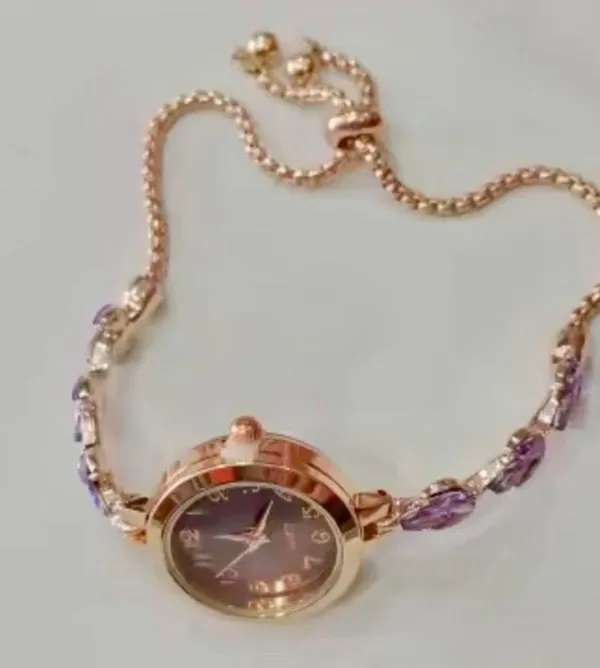 Brand New Purple and gold watch with purple gemstones - Image 3