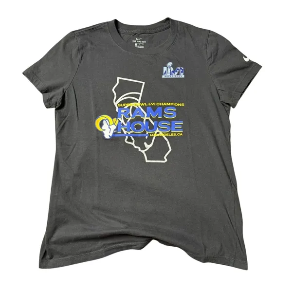 Nike Rams Super Bowl LVI Champions Tee Small Gray NFL - Image 5
