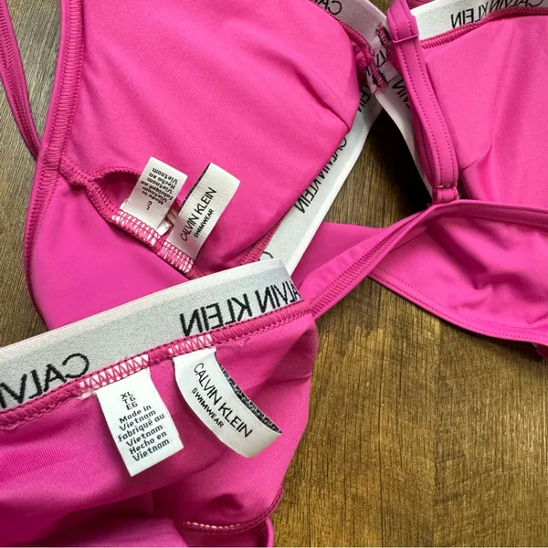 Calvin Klein Pink Branded Strappy Bikini Set Sz L/XL - Image 16