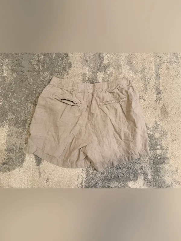 Zara Casual Elastic Waist Beige Shorts - Image 6