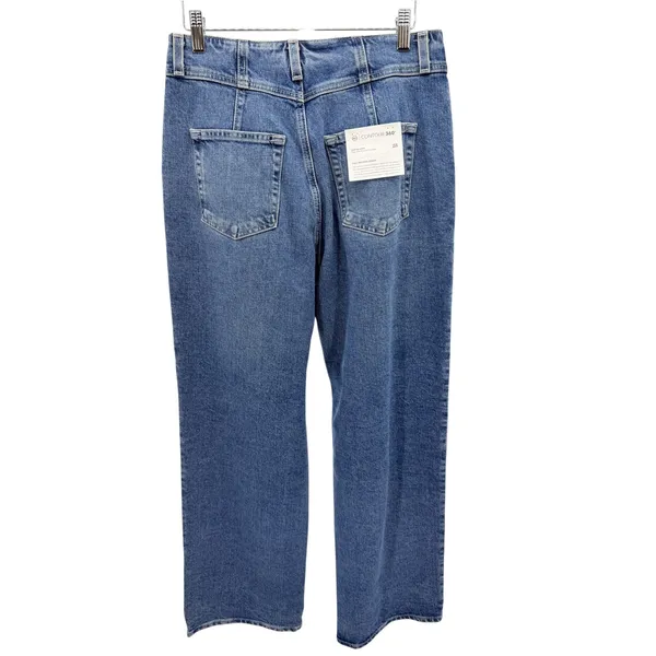 AG Jeans Darted Aven High Rise Relaxed Straight Jeans 28 Medium Blue Wash Denim - Image 7