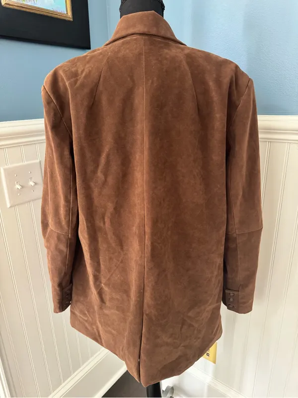 NWT Free People Paper Cut Vegan Suede Blazer ~ Brown Bear ~ Size Medium - Image 10