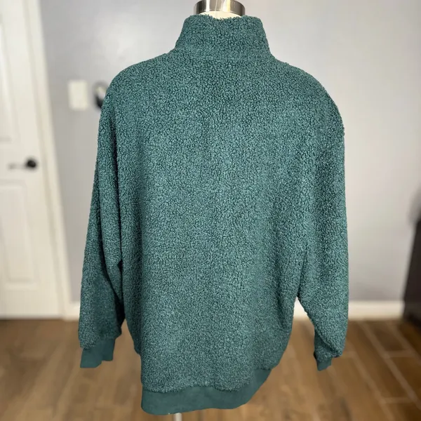 Athleta Forever Fleece 1/4 Zip Sweatshirt, Green, XL - Image 2