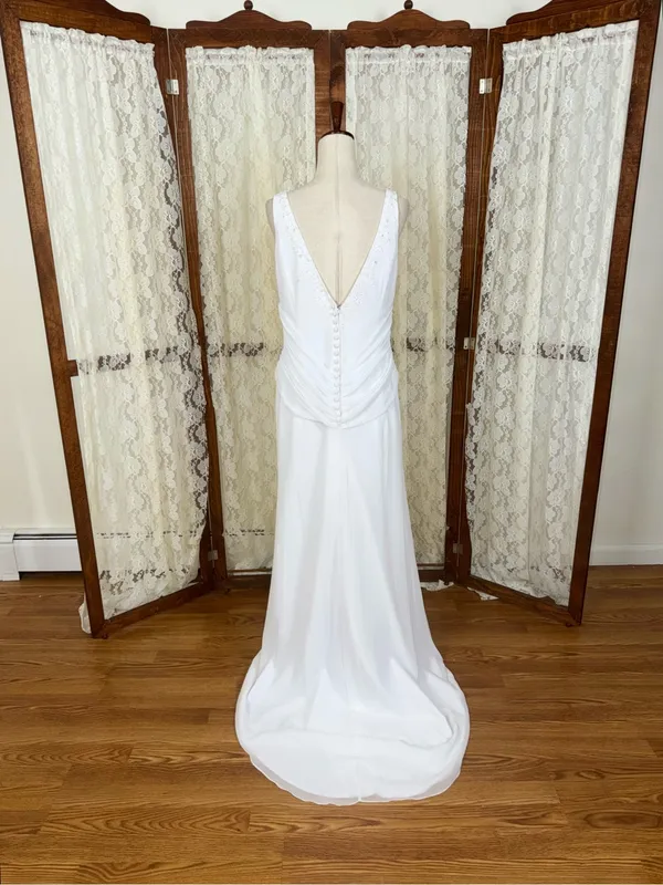 Gorgeous New Mori Lee Simple Chiffon Wedding Gown - Image 6