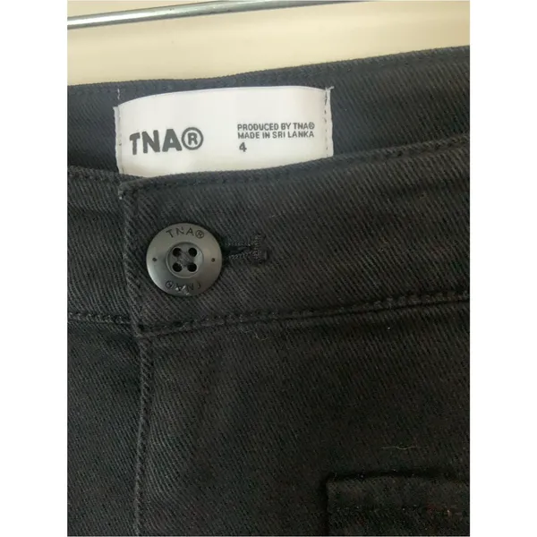 TNA Black Relay Cargo Utility Pants 4 Goth Streetwear Grunge Drop in Pockets - Image 3