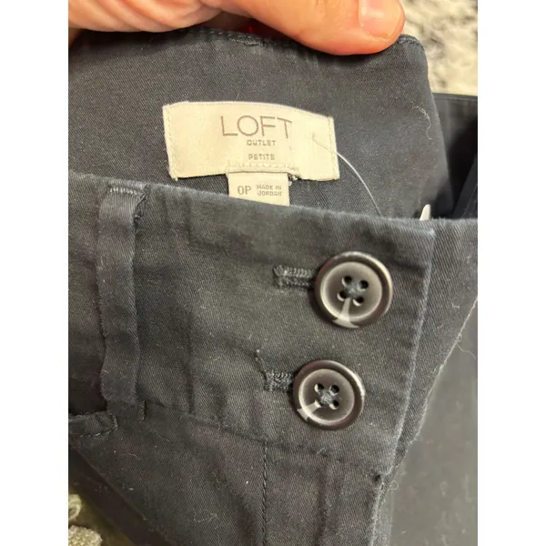 Loft‎ Outlet Petite Original Crop Pants Black Cotton Blend Trousers Size 0P - Image 4