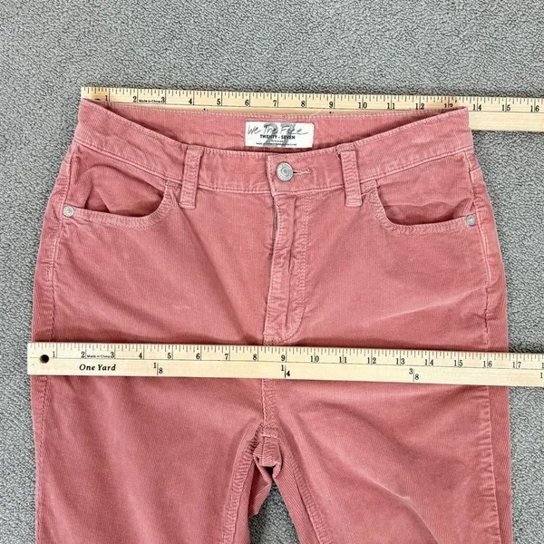 We The Free Free People Raw Hem Corduroy Ankle Skinny Pants‎ Dusty Rose Pink 27 - Image 10