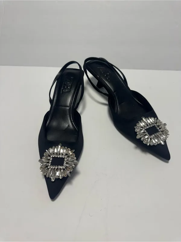 Zara Kitten Heal Women's Embellished Slipper Size 39 - Image 3