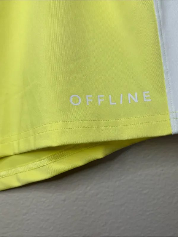 Offline aerie yellow white shorts gym casual workout plus size XL summer beach - Image 4