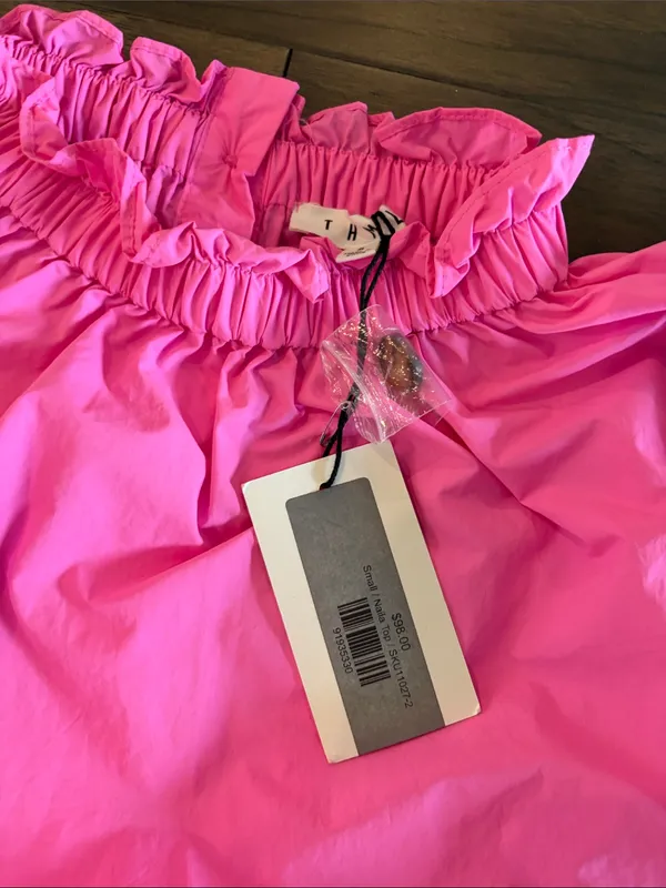 New With Tags THML Embroidered Puff Sleeve Top Sz S - Image 6