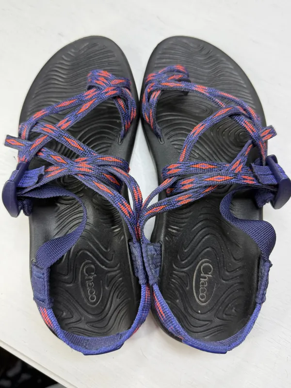 Chaco ZVOLV X2 Womens 7 Hiking Water Sandal Volcanic Blue Orange Camping Outdoor - Image 6