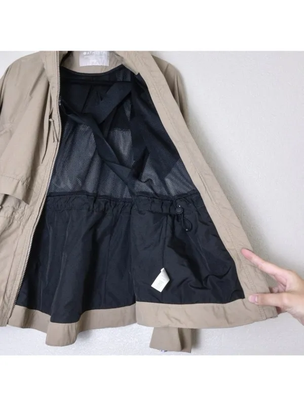 Athleta Open Road Shell Jacket XS Brownstone Beige Utility Water Repellent - Image 8