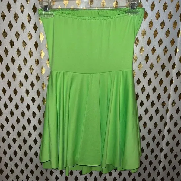 SHEIN green strapless dress with shorts size S - Image 3