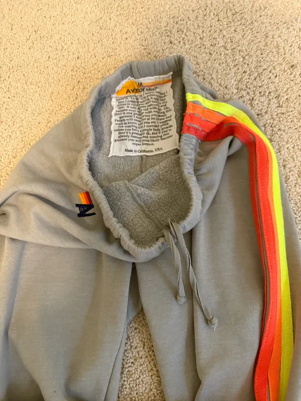 Aviator Nation Sweatpants Grey Stripe - Image 3