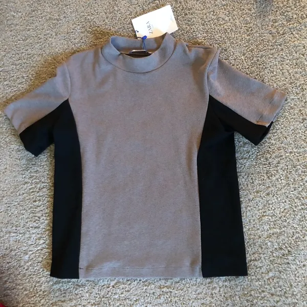 ZARA Tan and black high neck top never worn - Image 2