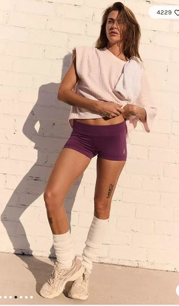 Free People Good Karma Micro Shorts in Black Tea M/L - Image 5