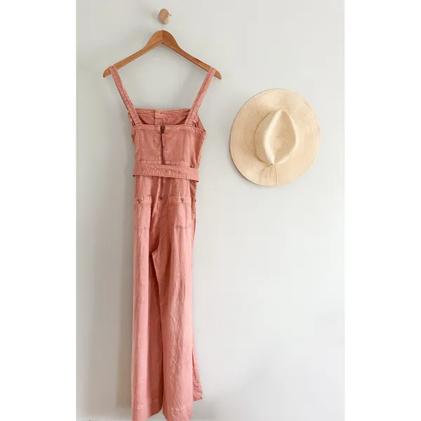 Pilcro Anthropologie | NWT Desmond Wide-Leg Jumpsuit Pink | Sz 2 - Image 7