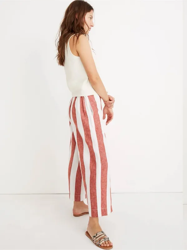Madewell Huston Pull-On Crop Pants in Bold Stripe Size Small - Image 2