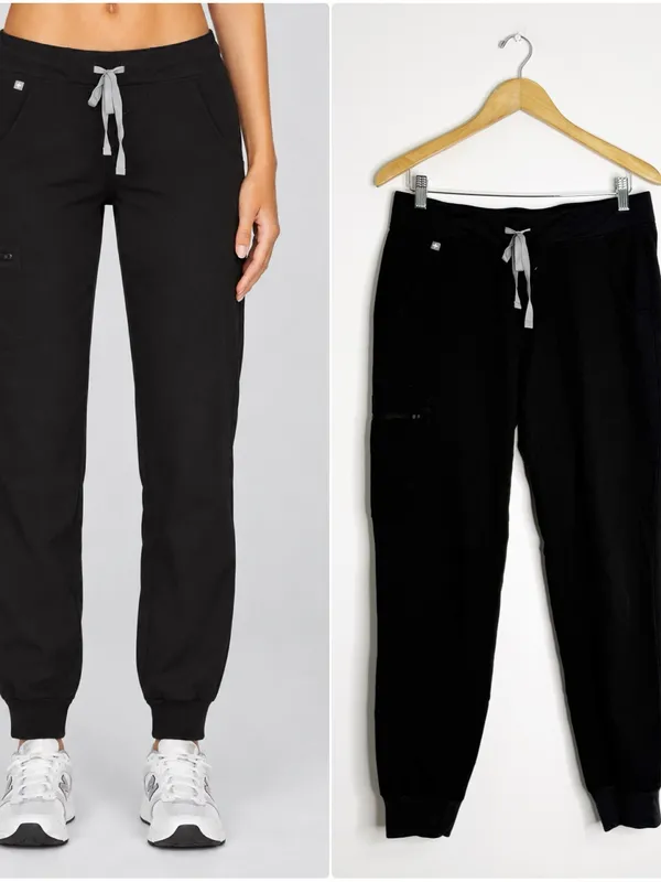 FIGS Zamora Jogger Scrub Pants Size M Black Technical Collection W1ASW2005 - Image 2