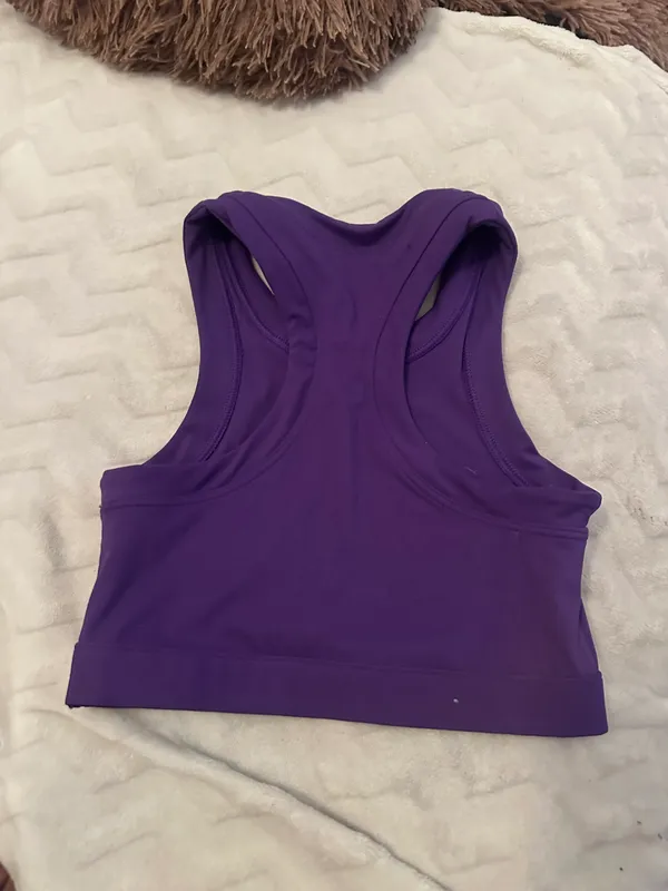 Set Active deep purple racerback crop top sports bra - Image 4