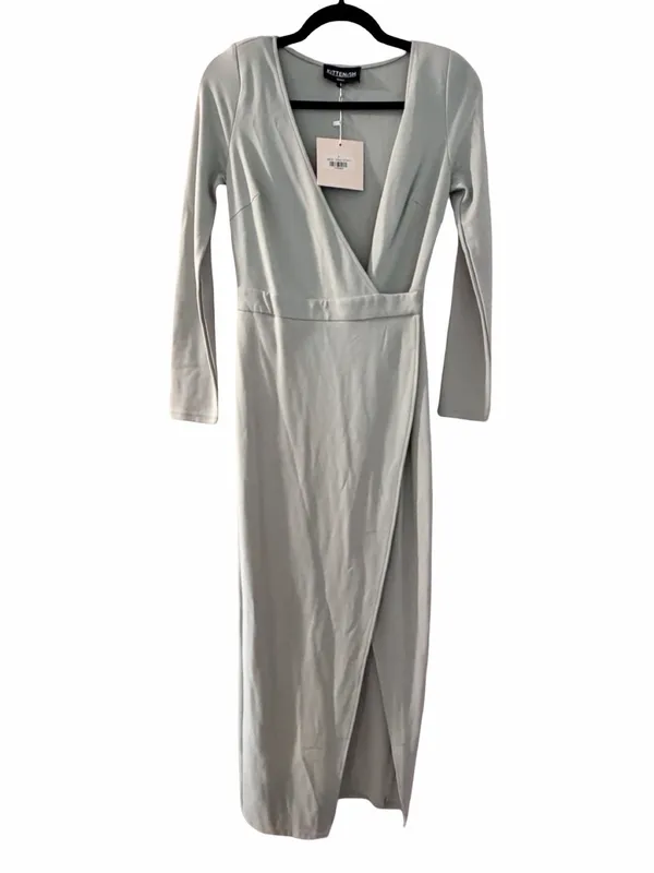 NWT KITTENISH Faye Crossover Wrap Sage Green Maxi Dress Sz S - Image 2