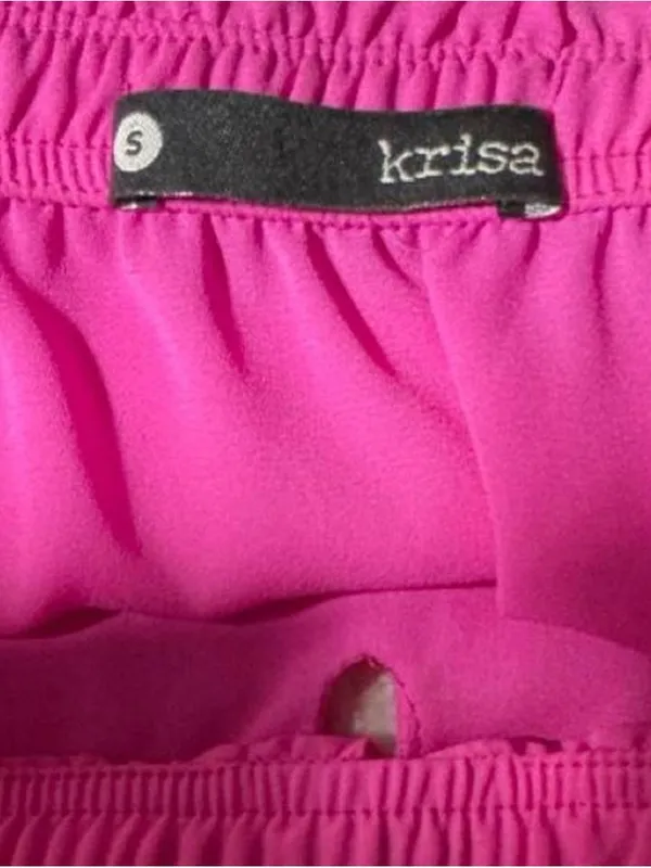 krisa Hot Pink Strapless Mini Dress Size Small Fuchsia Asymmetrical Ruffle - Image 6