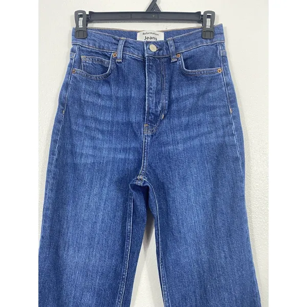 Reformation Bex Super Stretch High Rise Wide Leg Jeans Wheeler Size 26 - Image 6