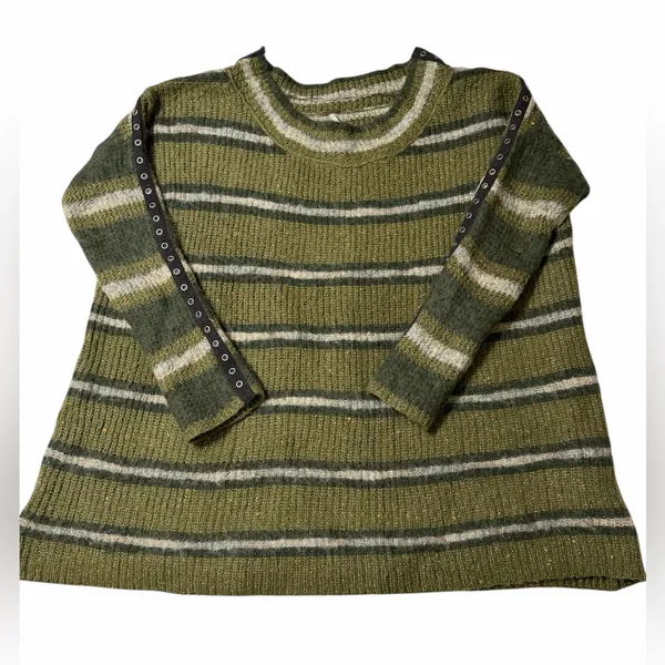 Free People Alpaca Sid Stripe Oversized Pullover Sweater; size medium - Image 4