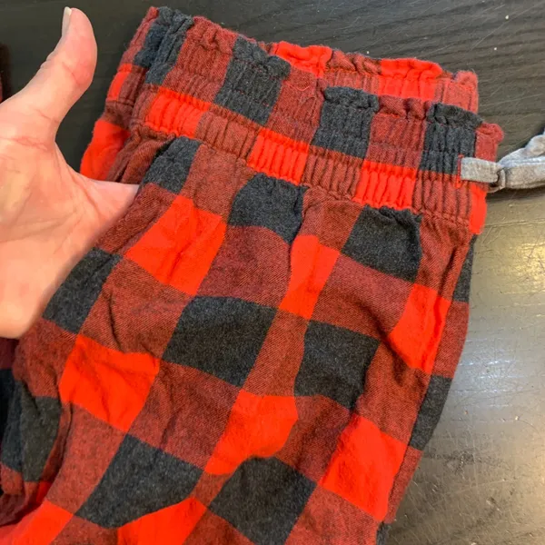 Aerie Red Black Buffalo Plaid Pajama Jogger Pants Womens Medium Cozy - Image 11